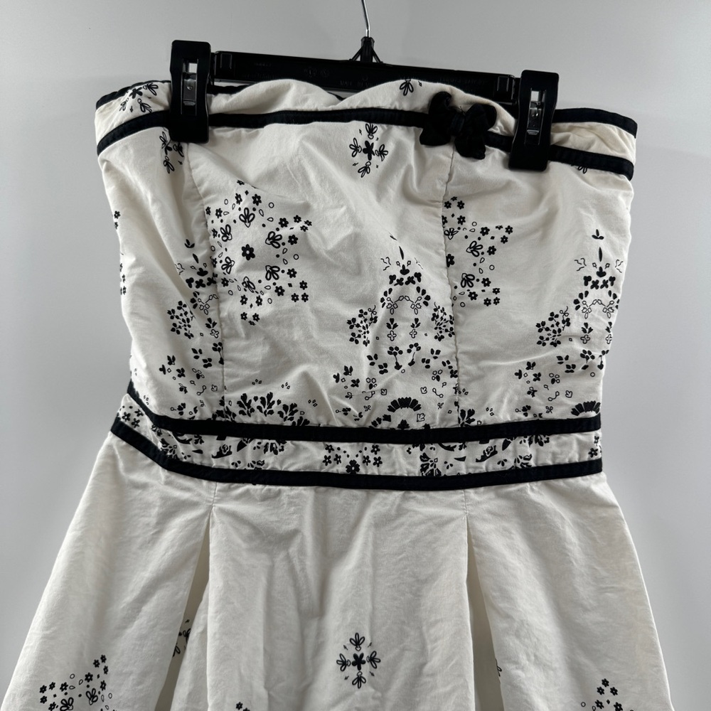 Studio Y Strapless Black & White Dress Size Medium Fit & Flare - Picture 2 of 9